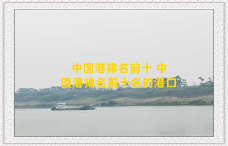 中国港排名前十 中国港排名前十名的港口